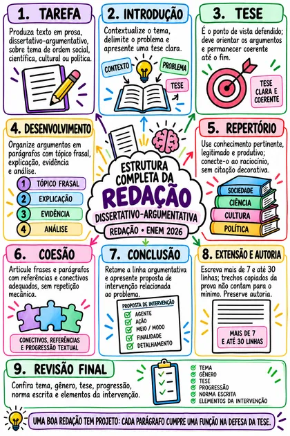 Amostra de mapa mental — Redação — exemplo 1